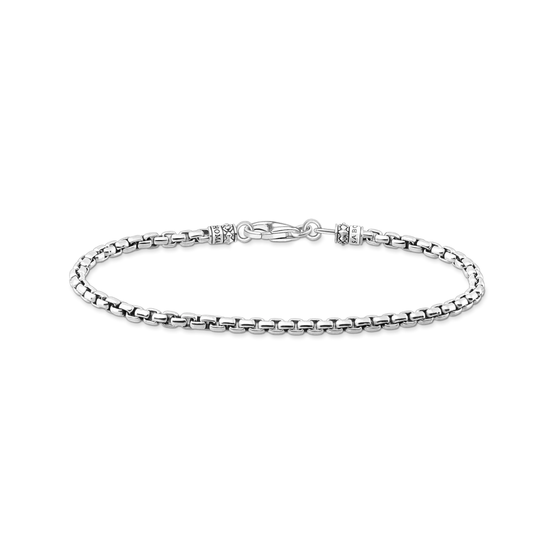 Pulsera para hombre con eslabones de plata ennegrecida y cierre de mosquetón