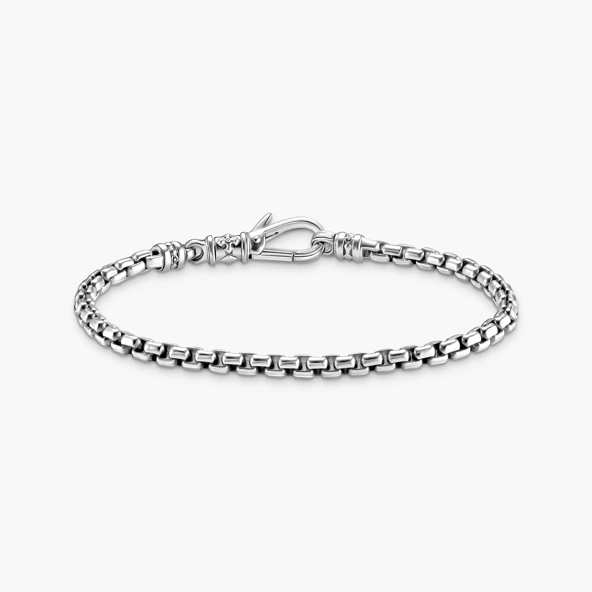 Pulsera de eslabones de plata con cierre de mosquetón