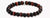 Pulsera para hombre con cuentas negras y marrón rojizo, cuenta metálica redonda