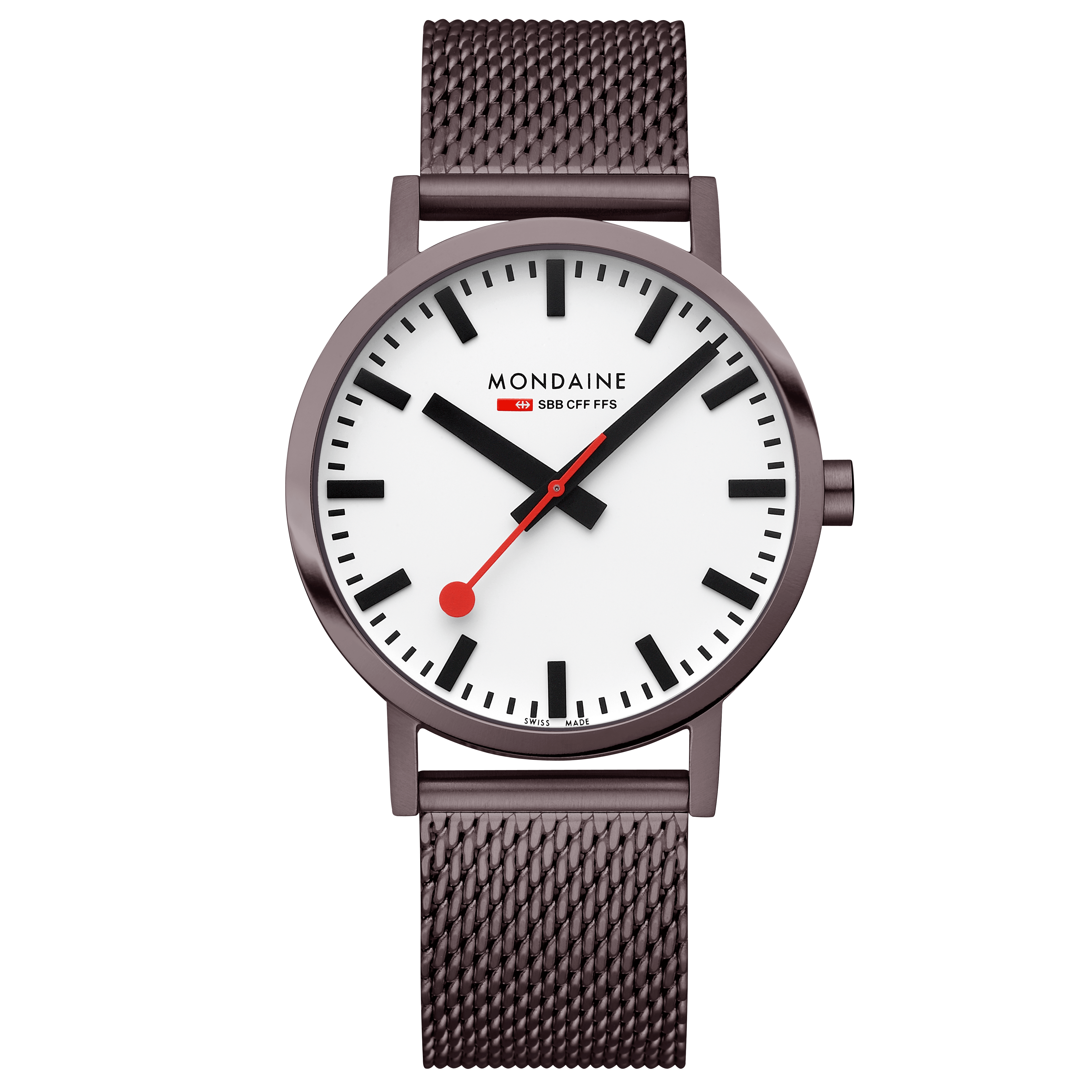 Mondaine Classic A660.30360.1BSBZ Herrenuhr Braun • Mineralglas mit BackLight • Swiss Made