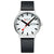 Mondaine Classic A667.30360.11SBBV Herrenuhr Schwarz • Schweizer Quarzwerk • Veganes Traubenleder