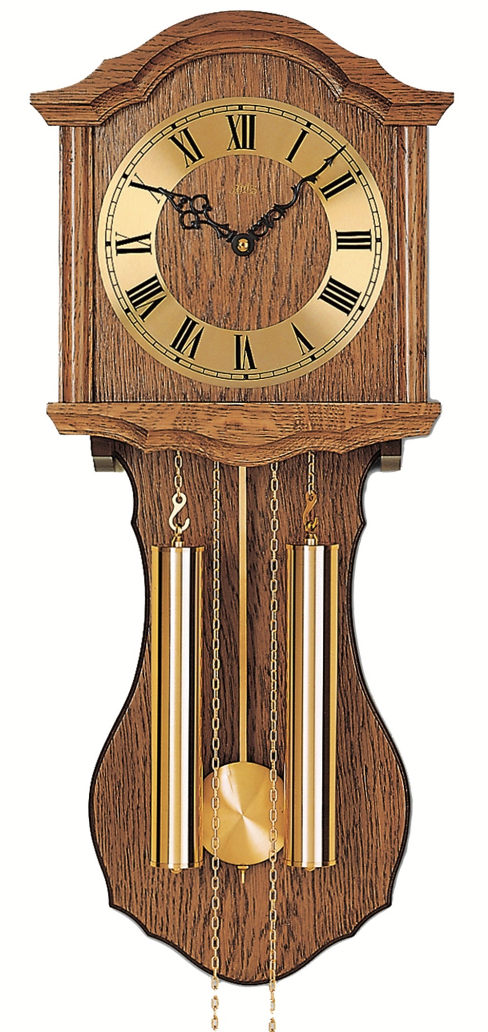 AMS Heimuhr H248/4 Wanduhr Braun • Mechanisches 8-Tage-Werk • Bim-Bam-Schlagwerk mit Pendel