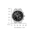 Reloj de hombre con correa de acero inoxidable, esfera negra e indicadores de cronógrafo