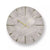 Runde Wanduhr mit grauem Zifferblatt und goldenen Zeigern