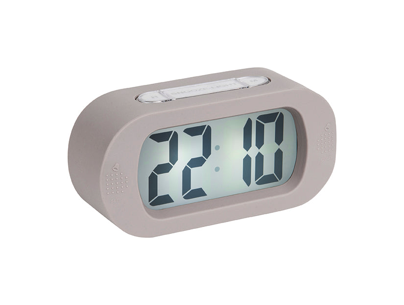 Karlsson Gummy KA5753GY Wecker Warmgrau • Digitales LCD-Display • Snooze-Funktion