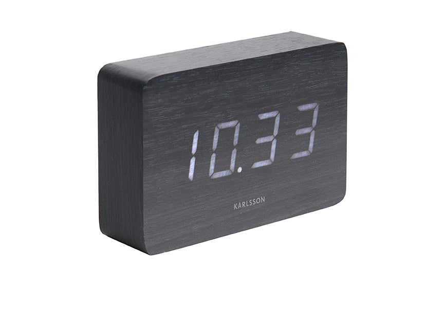 Quadratischer LED-Wecker von Karlsson, schwarz, mit digitaler Anzeige 10:23
