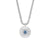 Collar con colgante de rayo de sol redondo y piedra azul sobre cadena de eslabones