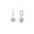 Pendientes con colgantes redondos de rayos de sol y piedra azul, con aros
