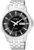 Pulsera de acero inoxidable para hombre Citizen, esfera negra, día-fecha "LUN"