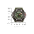 Reloj para hombre con esfera verde, acento rojo y bisel verde, correa de caucho