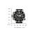 Reloj de hombre con esfera negra, marcadores luminosos y correa negra