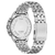 Vista trasera de reloj Citizen para hombre con tapa de fondo de acero inoxidable atornillada y correa de eslabones