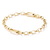Pulsera de eslabones chapada en oro con dijes de eslabones ovalados y anillas