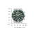 Reloj de hombre con esfera verde y pulsera de acero inoxidable plateado