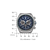 Reloj de hombre con esfera azul, pantalla de cronógrafo y caja de acero inoxidable