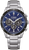 Reloj cronógrafo para hombre: esfera azul, pulsera de acero inoxidable plateado