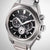 Esfera de reloj para hombre en negro con manecillas plateadas y tres subesferas