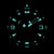 Esfera de reloj para mujer con índices luminosos azules e manecillas de hora y minuto