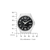 Reloj de hombre, vista frontal: esfera negra con inscripción Eco-Drive, ventana de fecha