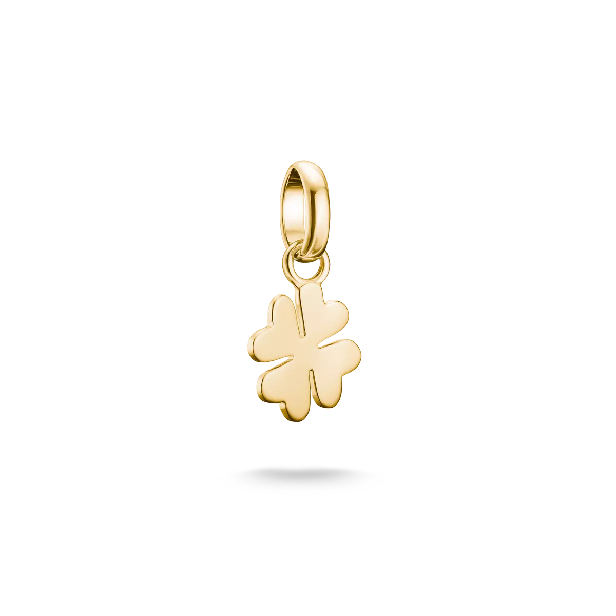 Colgante de trébol de la suerte en oro de 18k, con asa de ojal
