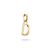 Colgante Charm dorado con letra D, forma de marco liso