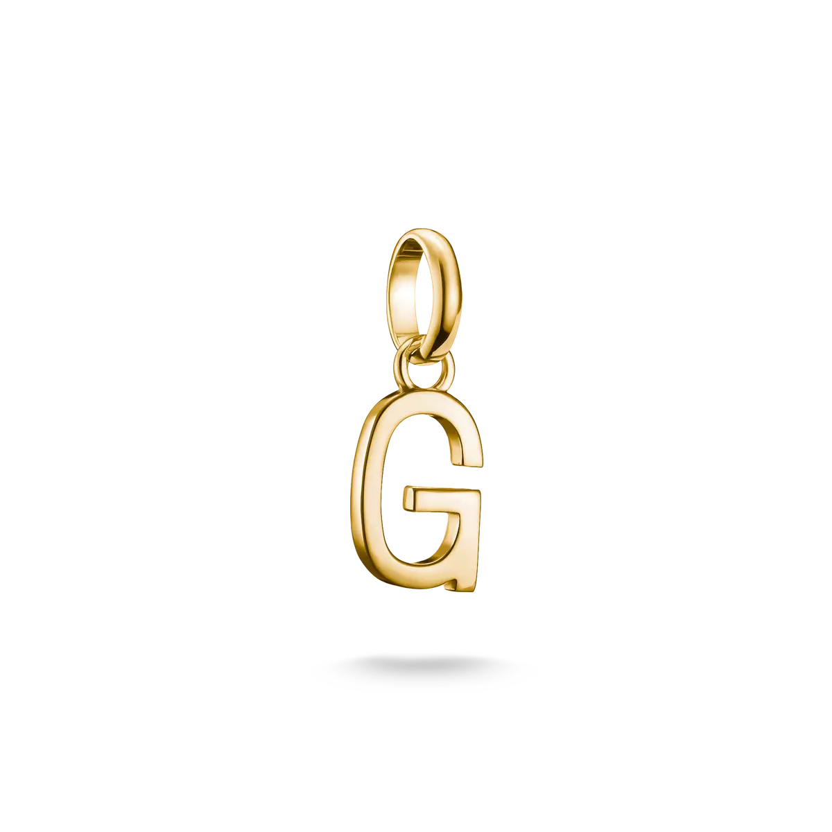 Colgante con letra G chapado en oro de plata con asa