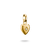 Colgante de corazón dorado con estrella y piedra brillante, con ojal