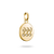 Charm colgante dorado con número angelical 222 y piedras blancas