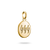 Colgante redondo chapado en oro con número de ángel 444 y tres piedras blancas