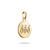 Colgante Charm bañado en oro con placa redonda, número de ángel 555 y piedras blancas