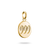 Colgante de charm redondo chapado en oro con números de ángel 999 y piedras preciosas blancas