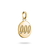 Colgante Charm bañado en oro con disco redondo, número de ángel 000 y piedras blancas