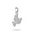Colgante Charm de Paloma de la Paz en plata con piedras preciosas blancas
