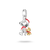 Colgante Charm: motivo navideño de Snoopy, chapado en oro de 18k, plateado y rojo