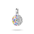 Colgante Charm de plata con motivo ovalado y estampado multicolor, con asa para colgar