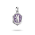 Colgante Charm de plata con escudo morado, letra "N" y 17/91