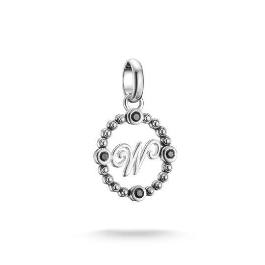 Colgante Charm THOMAS SABO Connect de plata con borde de circonita redondo