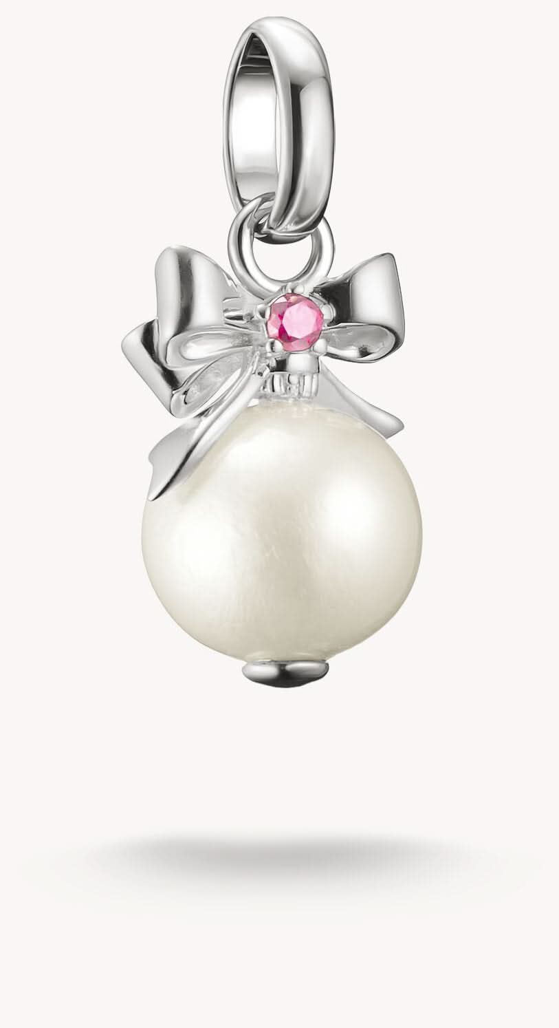 Colgante de perlas THOMAS SABO en plata con lazo y piedra rosa