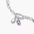 Colgante de charm para pulsera de cadena con piedra morada y detalle de corazón