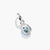 Colgante Charm de plata con piedra azul en forma de gota y diseño en relieve