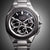 Reloj Citizen para hombre: esfera negra, subesferas de cronógrafo, correa de metal