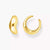 Ear cuff dorado curvo con diseño de semicírculo, acabado brillante