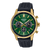Casio Edifice Chronographenarmbanduhr mit grünem Zifferblatt, Chrono-Subdials, Lederband