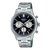 Casio Edifice Chronograph-Herrenarmbanduhr mit schwarzem Zifferblatt und Subdials, Edelstahl