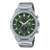Casio Edifice Herrenuhr mit grünem Zifferblatt, Edelstahlband und Chronographen