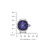 Reloj redondo de mujer con esfera azul, marcadores de diamantes y pulsera de acero inoxidable