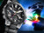 Esfera de reloj para hombre con detalles de cronógrafo, esfera negra y caja de metal