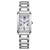 Reloj Citizen para mujer: correa de acero inoxidable plateado, esfera rectangular con números romanos