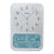 Reloj de pared con esfera analógica y pantalla digital de temperatura y humedad
