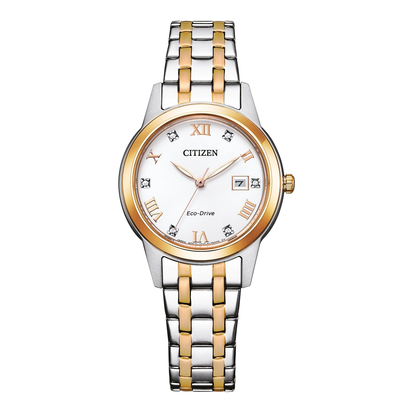 Citizen Eco-Drive Elegance FE1246-85A Damenuhr Bicolor • Solarbetrieb • Datumsanzeige